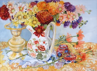 Chrysanthèmes dans un pichet chinois, 2012