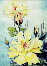 Rose jaune dans une brise du Suffolk