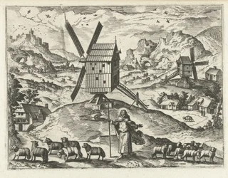 Paysage avec Christ en Bon Pasteur (Paysages, vues marines et vues urbaines imaginaires)