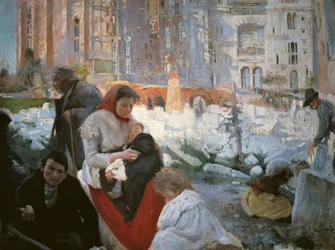 "La cathédrale des pauvres", peinture de Joaquim i Trinxet