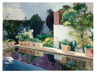 Bassin du palais, jardins royaux de Séville