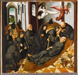Mort de saint Bernard de Clairvaux (tempera sur bois)