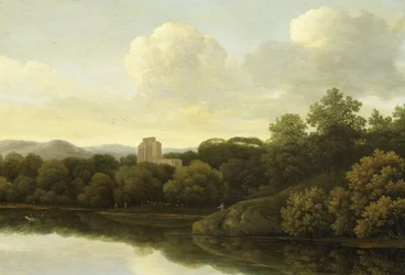 Paysage boisé avec rivière