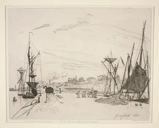 Vue du port au chemin de fer à Honfleur