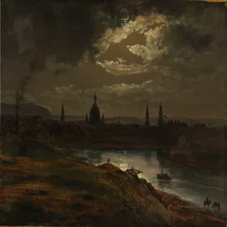 Dresde au clair de lune