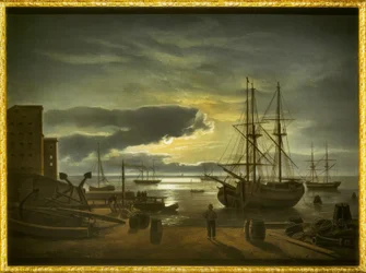 Port de Copenhague au clair de lune