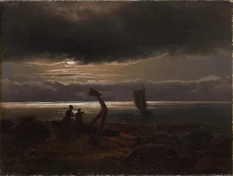 Mère et enfant au bord de la mer