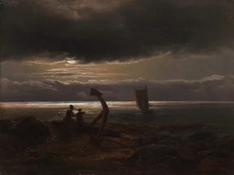 Mère et enfant près de la mer, 1830