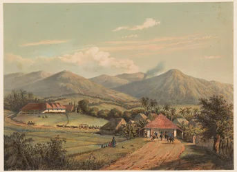 Vue de la route entre Buitenzorg et Preanger (La grande route de Buitenzorg aux régences de Preanger)