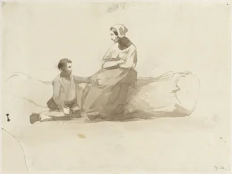 Femme sur un tronc d