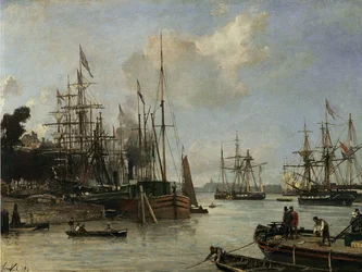 Vue du port de Rotterdam