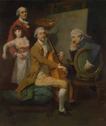 Autoportrait avec sa fille Maria Theresa, James Cervetto et Giacobbe Cervetto