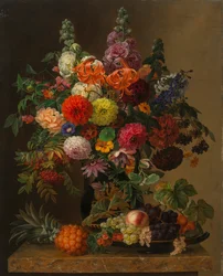 Nature morte aux fleurs et aux fruits, 1836