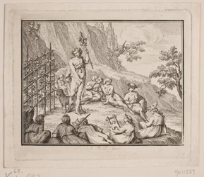 Vignette. Bacchus et les muses