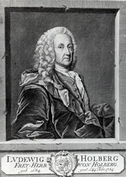 Ludvig Holberg, gravé par Johann Martin Bernigeroth, 1757