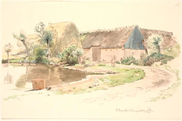Ferme et étang de village