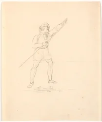 Homme avec bâton
