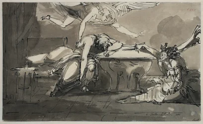 Tombe dans le désespoir. Planche 6 de la suite de la mélancolie