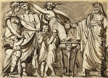 Projet de relief avec scène de mariage antique