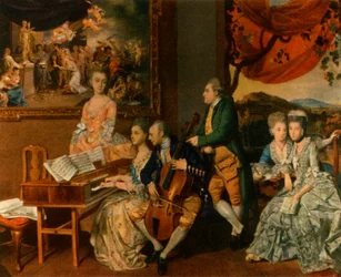 La famille Gore avec George, troisième comte Cowper, vers 1775