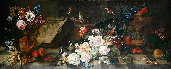Nature morte avec fleurs et fruits, c.1785-87