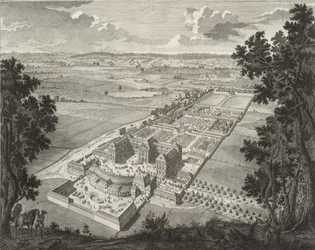 Vue en perspective de la ménagerie du château de Weißenstein à Pommersfelden