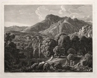 Paysage héroïque : Paysage avec ville et rivière, 1799