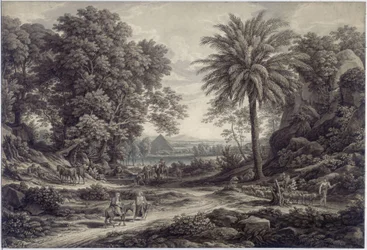 Paysage idéal avec la fuite en Égypte