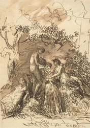 Jeunes filles à une fontaine