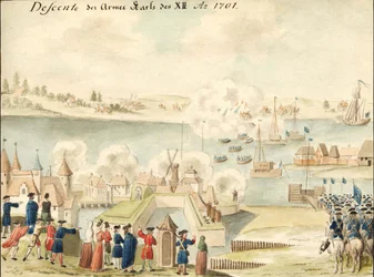 Charles XII traversant la Dvina, 1701