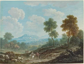 Voyageurs dans une large vallée, c. 1750