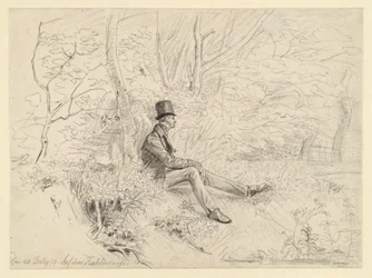 Gentilhomme se reposant dans la forêt sur le Kahlenberg