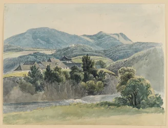 Paysage fluvial et montagneux près de Glocknitz