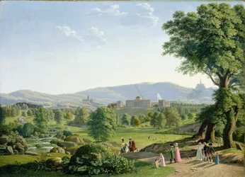 Château de Wilhelmshöhe avec la forêt de Habichtswald