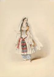 Étude de costume pour Blonde dans L