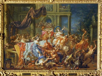 La bataille entre les centaures et les Lapiths, une tribu légendaire de Thassalia ...