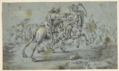 Scène de bataille de cavaliers avec des Turcs?