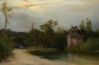 Paysage de parc au petit matin