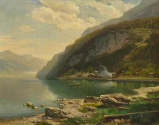 Johann Gottfried Steffan Au bord du lac de Brienz c1883