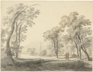 Paysage avec deux figures à droite