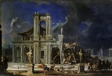 Samson frappant les Philistins, vers 1633-34