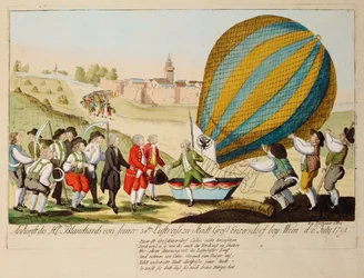 Retour de M. Blanchard de son 38e voyage aérien ... (gravure)