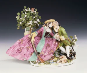 Un groupe de crinoline de Meissen pendant le repos, vers 1745