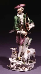 Berger de Meissen avec cornemuse