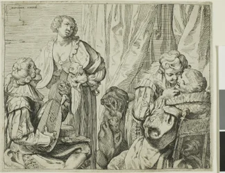 Intérieur avec deux couples d