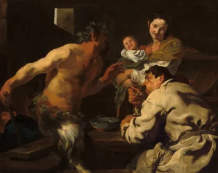 Le satyre et le paysan, peut-être vers 1623-1626 (huile sur toile)