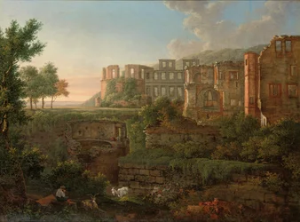Vue capricieuse des ruines du château de Heidelberg
