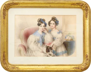 Double portrait des archiduchesses Maria Theresa 1816-1867 et Maria Karoline 1825-1915, 1832