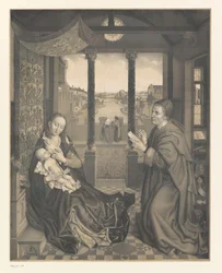 Saint Luc dessine Marie avec l