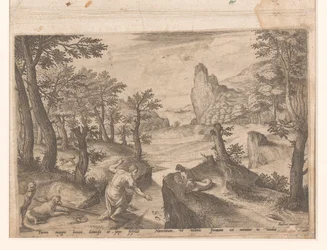 Paysage avec la chute d